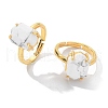 Hexagon Natural Howlite Finger Rings RJEW-B113-02G-02-2