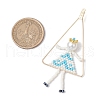 Handmade Glass Seed Beaded Girl Play on Swing Big Pendants PALLOY-MZ00695-01-2