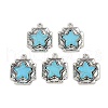 Alloy Pave Synthetic Turquoise Pendants FIND-C068-19AS-1