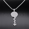 304 Stainless Steel Hecate's Wheel Key Pendant Necklaces for Women FS-WG4FA44-01-3