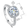 Rhodium Plated 925 Sterling Silver Pave 6.5x3.9mm Moissanite Finger Rings for Women WGE3211-01-2