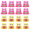 DICOSMETIC 16Pcs 2 Colors Owl Food Grade Eco-Friendly Silicone Focal Beads SIL-DC0001-32-1
