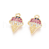 Brass Micro Pave Cubic Zirconia Charms ZIRC-L093-23G-1