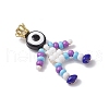 Baking Paint Glass Seed Beaded Human Pendants PALLOY-MZ00653-01-3