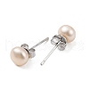 Mother's Day Jewellery Natural Pearl Round Bead Stud Earrings EJEW-E298-01B-02P-2