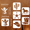 6Pcs 6 Styles MexicanTheme PET Hollow Out Drawing Painting Stencils DIY-WH0394-0016-2