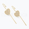 Brass Micro Pave Clear Cubic Zirconia Ear Wrap Crawler Hook Earrings EJEW-J101-20G-1