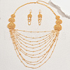 Alloy Heart Multilayer Necklace & Earrings Set for Women's Banquet FY9686-5