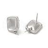 Square Brass Stud Earring Findings KK-M270-24P-2