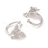 Brass Micro Pave Clear Cubic Zirconia Cuff Earrings for Women EJEW-I305-16P-2