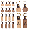   16Pcs 4 Styles Wooden Pendant Keychain KEYC-PH0002-06-1