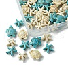 DIY Synthetic Turquoise Turtle & Starfish Stretch Bracelet Making Kits DIY-FS0005-60-5