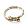 304 Stainless Steel Torque Bangles Bangles for Women BJEW-M042-07GP-2