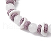 3Pcs Round Natural White Jade & Amazonite & Dyed Malaysia Jade Beads Stretch Bracelets BJEW-JB11818-5