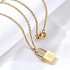 304 Stainless Steel Rolo Chain Pendant Necklaces NJEW-S444-01G-13-1