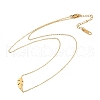 Ion Plating(IP) 304 Stainless Steel Leaf Pendant Cable Chain Necklaces for Women NJEW-P320-06G-4
