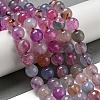 Faceted Natural Dragon Veins Agate Beads Strands G-F447-12mm-L03-1