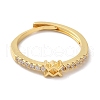 Rack Plating Brass Clear Cubic Zirconia Constellation Adjustable Rings for Women RJEW-S407-08G-09-2