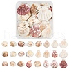 100G 2 Styles Clam Shell Beads SSHEL-YW0001-08-1