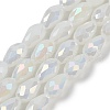 Opaque Solid Color Electroplate Glass Beads Strands EGLA-N013-J10mm-B03-1