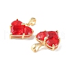 Brass Micro Pave Cubic Zirconia Charms KK-L208-03G-01-3