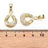 Brass Pendants with Cubic Zirconia KK-D536-13G-3