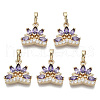 Brass Micro Cubic Zirconia Charms KK-N235-031D-1