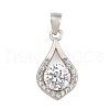 Fine Silver Pave Clear Cubic Zirconia Pendants STER-F062-02P-1