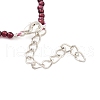 Mozambique Import Natural Garnet Round Beaded Bracelets BJEW-B095-03-3