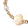Adjustable ABS Plastic Imitation Pearl Beaded Braided Bead Bracelets for Women BJEW-JB11871-02-3
