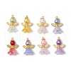 8Pcs 8 Colors Glass Pendants PALLOY-JF03575-01-1