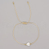 Easter Heart Shell & Brass Braided Cord Bracelets OU0830-3-1