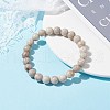 10mm Round Natural Maifanite/Maifan Stone Beads Stretch Bracelet BJEW-JB07088-01-2