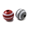Printed Schima Wood Beads WOOD-L022-03B-02-2