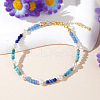 Elegan Natural Apatite & Lapis Lazuli & Dyed Blue White Jade & Synthetic Dyed Blue Turquoise Beaded Bracelets for Women CF1686-2
