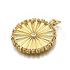 Rack Plating Brass Micro Pave Cubic Zirconia Pendants KK-K401-79G-2