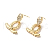 Brass Micro Pave Cubic Zirconia Earrings for Women EJEW-E301-06G-1