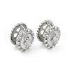 Oval with Ballerina Girl Brass Micro Pave Clear Cubic Zirconia Hoop Earrings for Women EJEW-Q391-36P-2