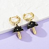 Mushroom Brass Enamel Hoop Earrings EJEW-Z115-07G-3