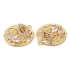 Brass Micro Pave Cubic Zirconia Pendants KK-C028-39G-2