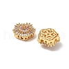 Brass Micro Pave Cubic Zirconia Beads KK-A259-11G-02-2