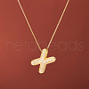 Brass Micro Pave Clear Cubic Zirconia Initial Pendant Necklaces for Women FS-WGDC51D-24-1