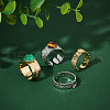 Unicraftale 4Pcs 4 Styles 304 Stainless Steel Open Cuff Ring Findings STAS-UN0057-71-2