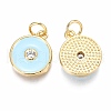 Brass Micro Pave Clear Cubic Zirconia Charms ZIRC-B002-32G-B-2