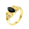 Horse Eye & Knot 304 Stainless Steel with Cubic Zirconia Finger Rings FS-WG8EA45-10-2