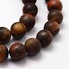 Frosted Natural Tiger Eye Beads Strands G-F364-18-10mm-3