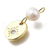 Brass Micro Pave Cubic Zirconia Pendants KK-B132-01G-02-2