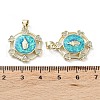 Rack Plating Brass Micro Pave Clear Cubic Zirconia Pendants KK-C041-06D-G-3