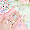   140Pcs 7 Colors Acrylic U-shaped Open Link Ring SACR-PH0001-04-8