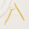 Fashionable Retro Brass Leaf Tassel Hoop Earrings NP2423-2